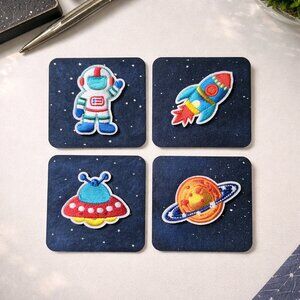 3D Outer Space Mini Card Set of 4 | Blank w/ Envelopes